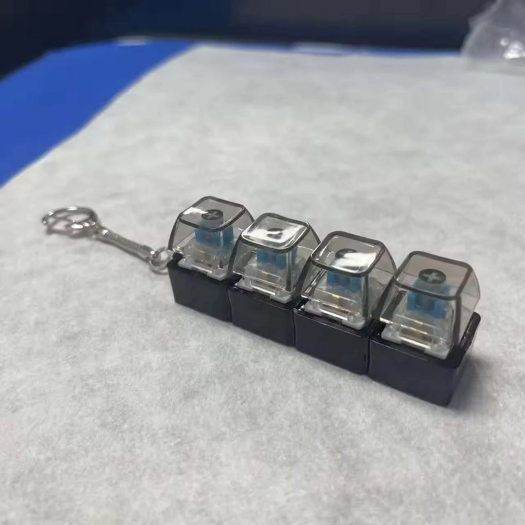 Customizable Light-Up Keyboard Fidget Keychain, Multiple Shapes Available, Adult Sensory Anxiety & Stress Relief Toy