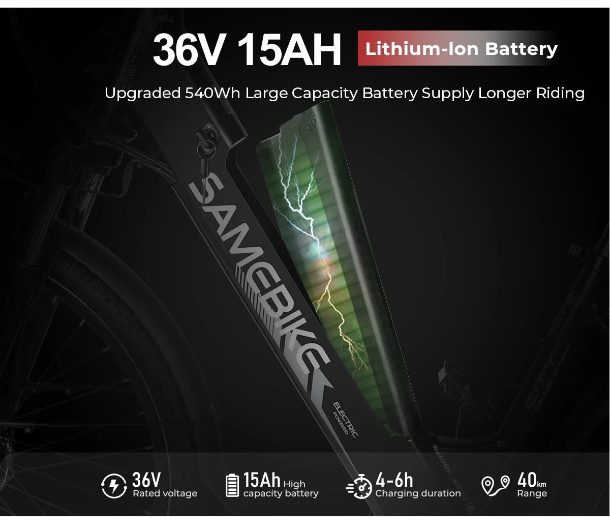 Overseas Warehouse 500W 36V 15Ah Integrated Lithium Battery Moped Style Spoke Rim Electric Hybrid City Bike
