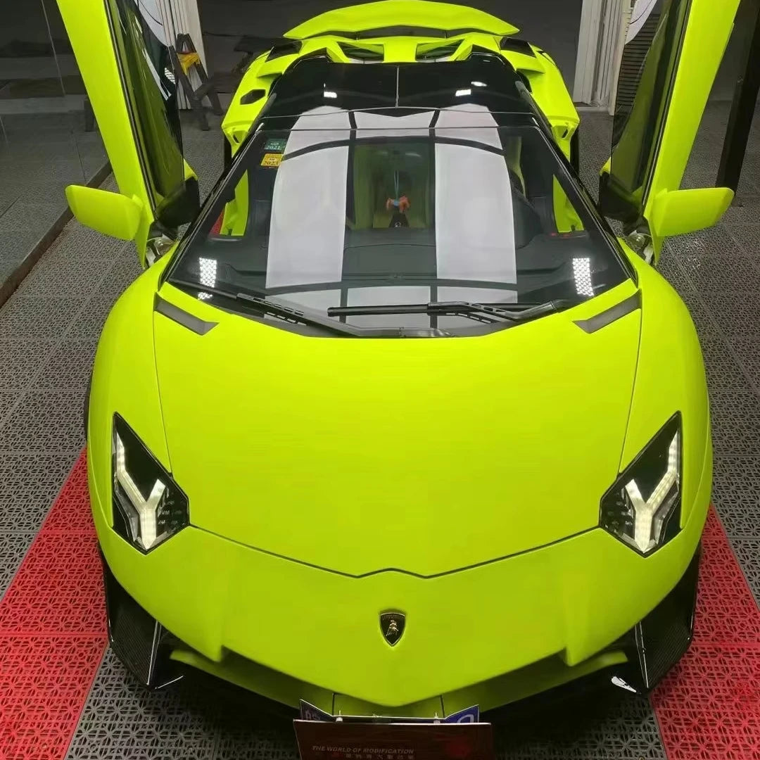 Matte Fluorescent Green Luxury 7.5mil Color Changing Vinyl Film Automotive Body Coverage-Full Vehicle Customization Wrap 90%