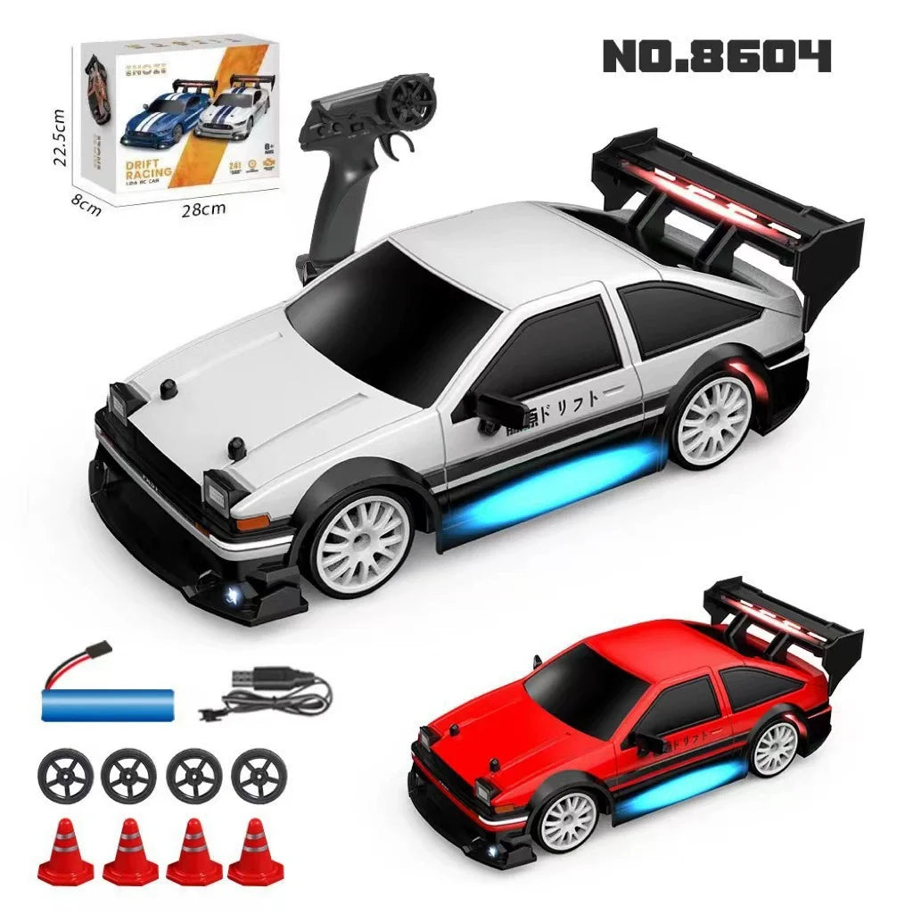 For 2.4GHz 1:24 Scale High-Speed Electric Racing Drift Car for Kids Indoor Use RC Toy