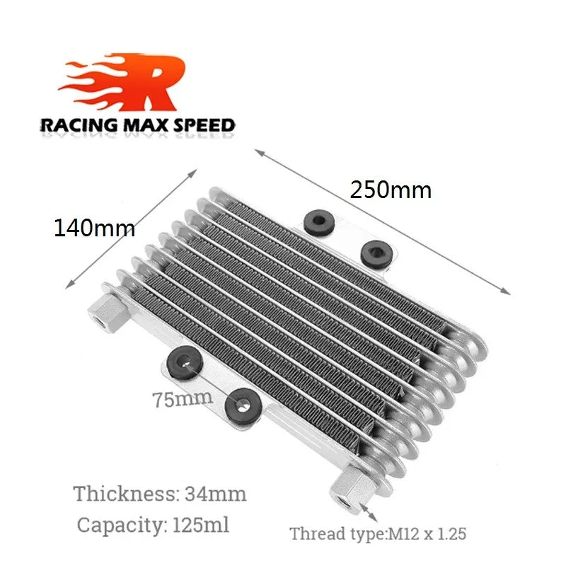 Motorcycle Oil Cooler Oil Engine Radiator for 125CC - 250CC Dirt Bike ATV Motorcycle Silver SO-10