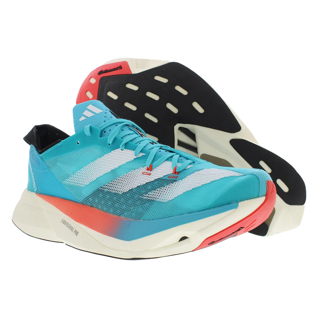 For for Adios Pro 3 Womens Walking Shoes Size 7 Lucid Cyan/Cloud White/Bright Red Spring & Summer Season Made in Vietnam