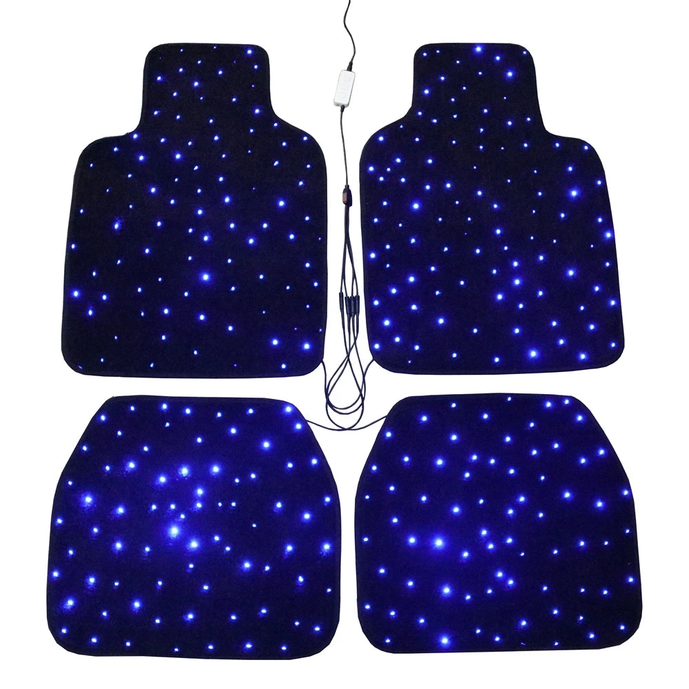 WaterProof Fiber Optic Star Light Car LED Rugs Twinkle Starlight Car Mats With APP Remote Control Light Effect