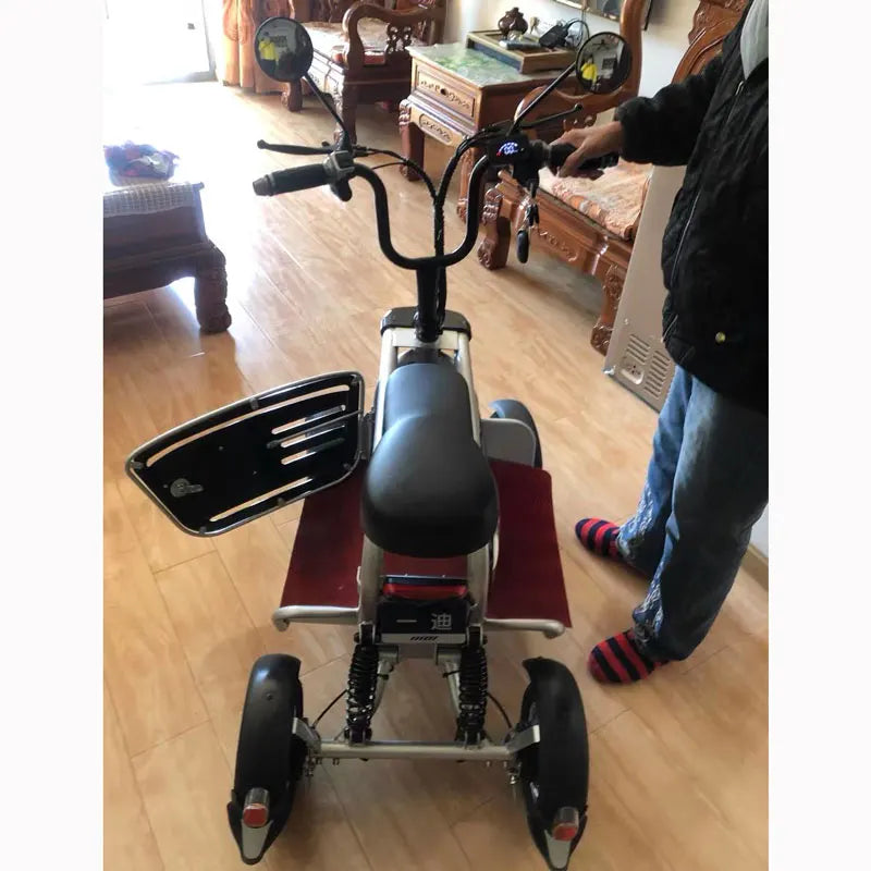 1000W Big Power 4 Wheel Electric Tricycle Removable Battery Folding Electric Moped Electric Mini Moped