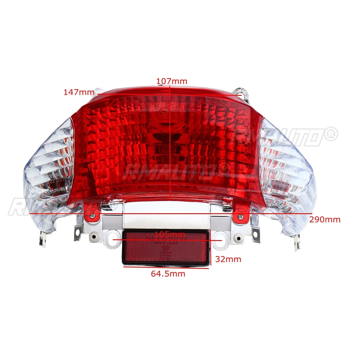 12V Motorcycle Rear Lighting Indicator Taillight Turn Signal Lamp for Chinese 50cc GY6 Scooters Moped Chuanl Sunny SSR TaoTao