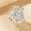Best Sale Classic Fashion Jewelry Zircon Finger Inlaid Round Zirconia Number 15 Crown Engagement Rings for Lady Christmas Gift