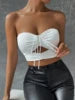 2023 Fashion Drawstring Small Vest Chest Wrapped Cross Womens Sexy Hollow Out Ultra Short Top Female Boob Tube Top Subcoating