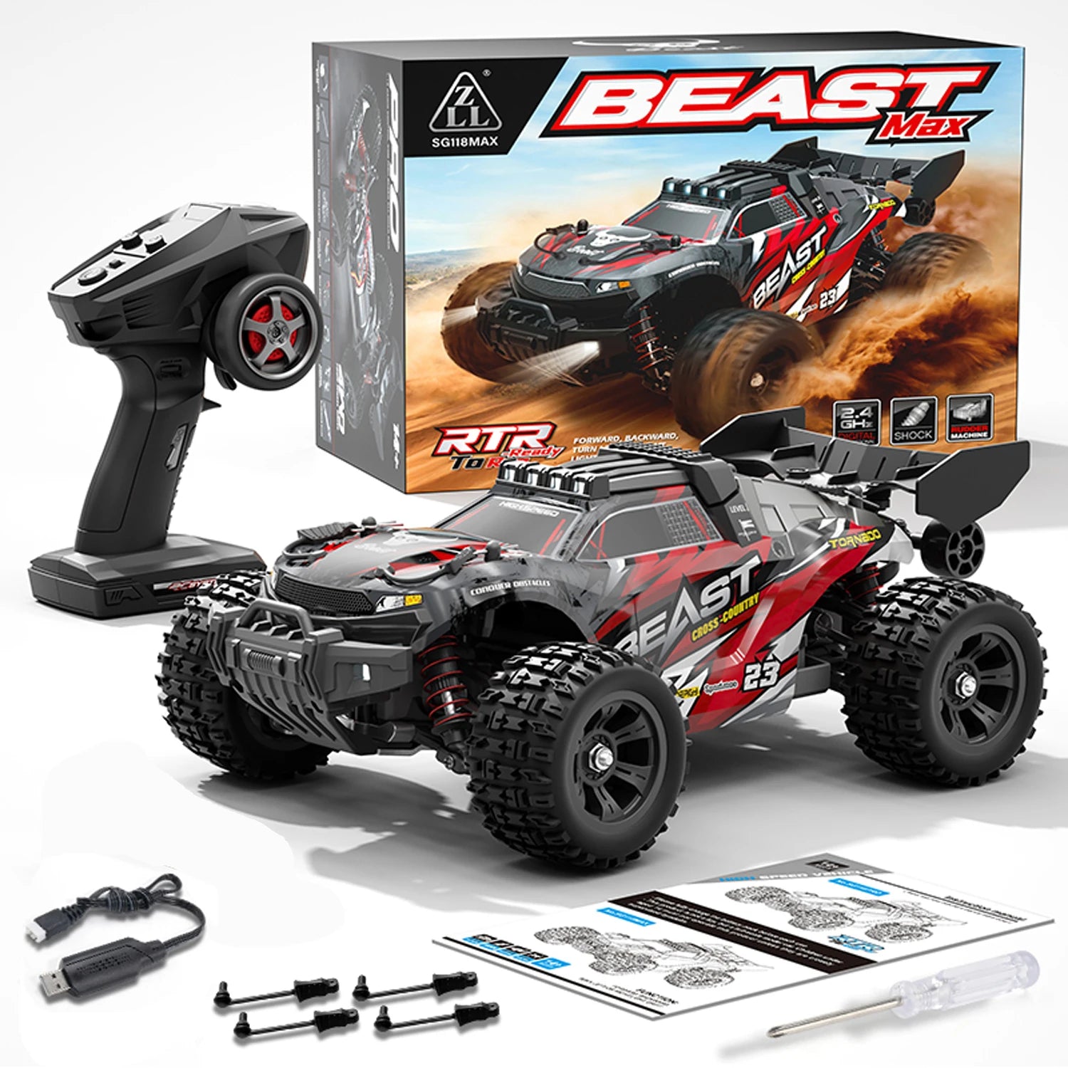 SG118MAX SG118PRO 1:18 60KM/H 2.4G RC Car 4WD Brushless Electric High Speed RC Drift Off-Road Remote Control Toys Christmas Gift