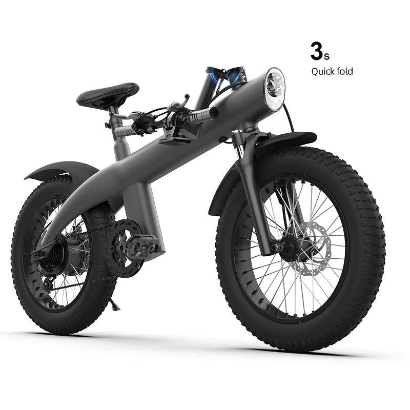 New Design Q3 48V Electric Cycle Smart Folding City Bicycle with 100KM Max Range and Electronic Front Shock Absorber Dirt Bike