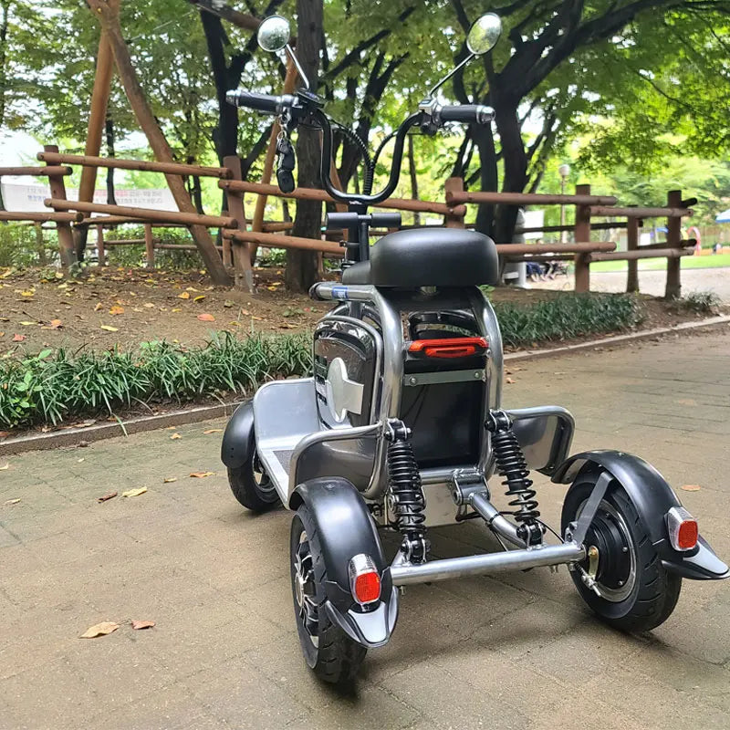 1000W Big Power 4 Wheel Electric Tricycle Removable Battery Folding Electric Moped Electric Mini Moped