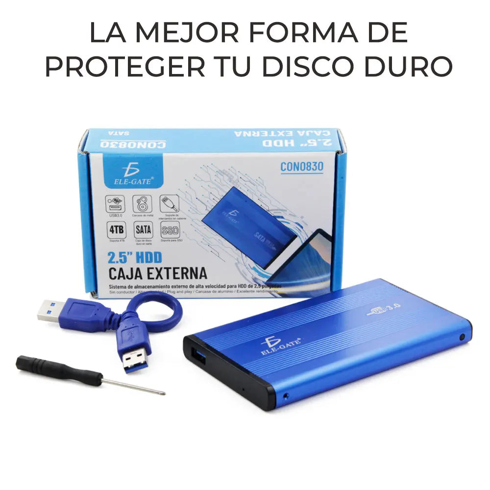 Elegate External Hard Drive Case 2.5 Inch Sata 3.0 Metal Enclosure For Hdd Storage
