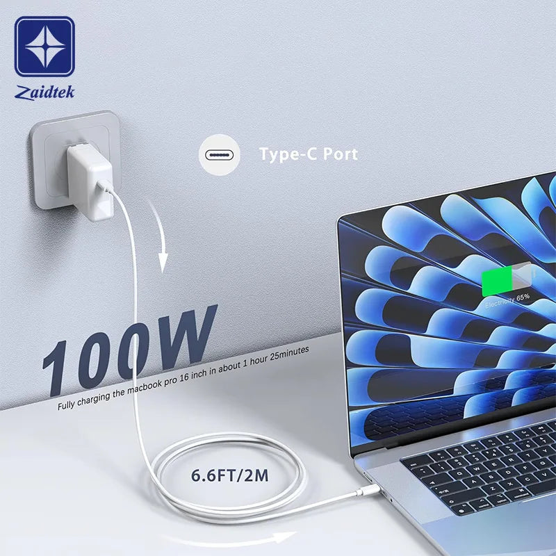 Hot Selling for 100W Type USB C Original Laptop Charger for Notebook Power Adapter PD Charger