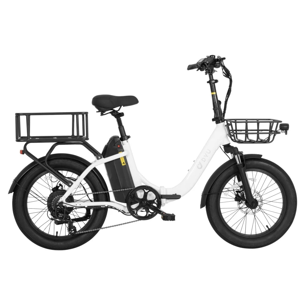 EU UK Wholesale DYU C9 Adult Electric Fat Tire E Bike Hybrid Foldable Cargo Retro Dirt Road City Moped 48V Lithium Battery