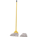 Boardwalk 5324C Cut-End Mop Kits #24 Natural 60-Inch Yellow Handle Rectangle Plastic Basket Sponge Dishwasher Safe House