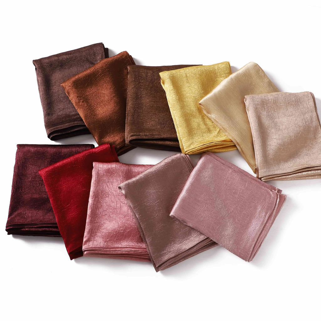 Crepe Silk Satin Solid Color Scarves Luxury Bandana Headband Headscarf Shawl Woman Turban Hijabs Rectangular Scarf for Women