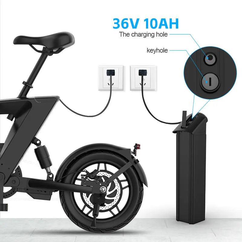 2026 HX H1 36v 250w MOTOR Electric Bike 10AH Battery Range 55KM Foldable  E-bike Electric Bicycle with Removable Lithium Battery