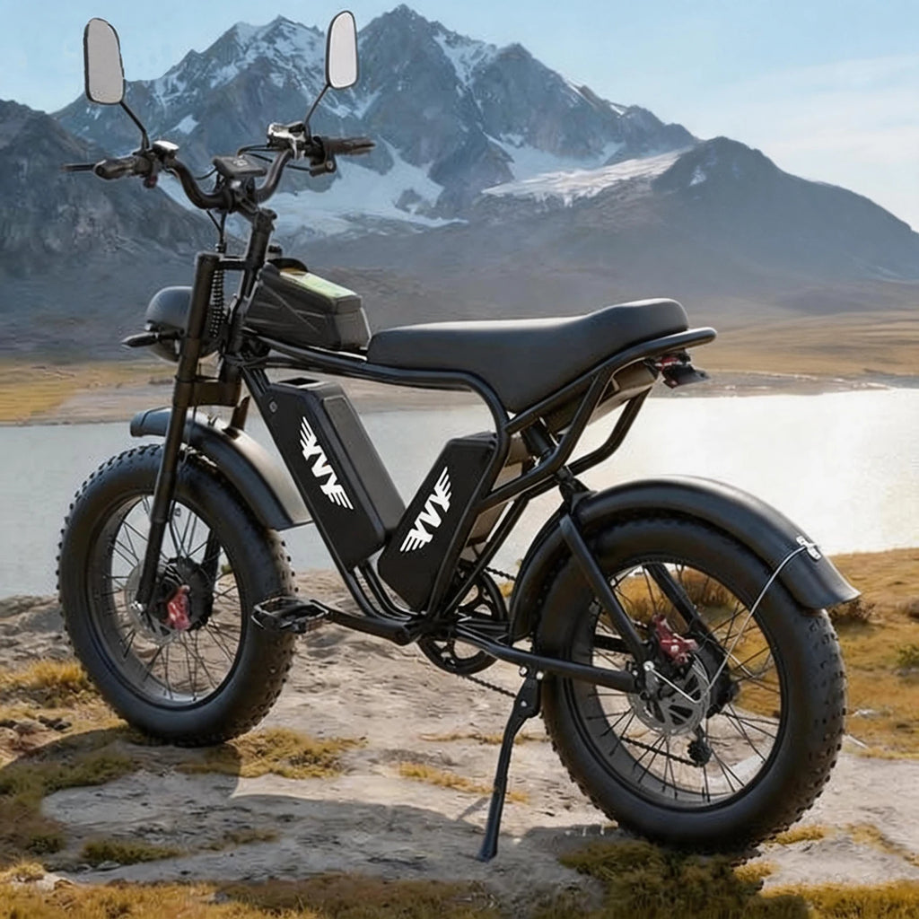 YVY Q20Pro 52V 40ah 20" Fat Tire Dual Motor Lithium Battery Electric Mountain Dirt Bike Off Road Electric Bicycle for Adults