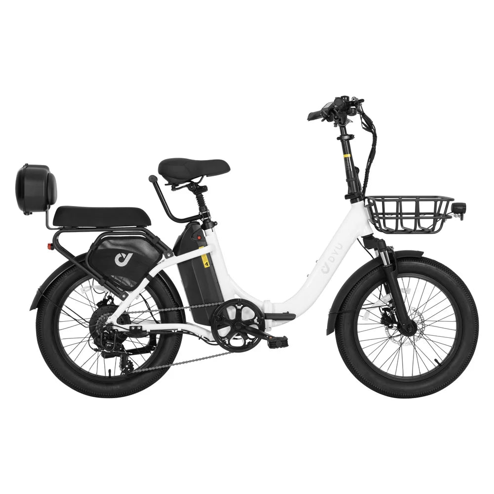 EU UK Wholesale DYU C9 Adult Electric Fat Tire E Bike Hybrid Foldable Cargo Retro Dirt Road City Moped 48V Lithium Battery