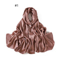 Crepe Silk Satin Solid Color Scarves Luxury Bandana Headband Headscarf Shawl Woman Turban Hijabs Rectangular Scarf for Women