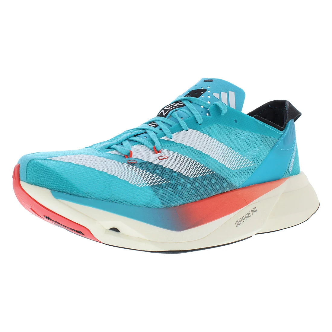 For for Adios Pro 3 Womens Walking Shoes Size 7 Lucid Cyan/Cloud White/Bright Red Spring & Summer Season Made in Vietnam