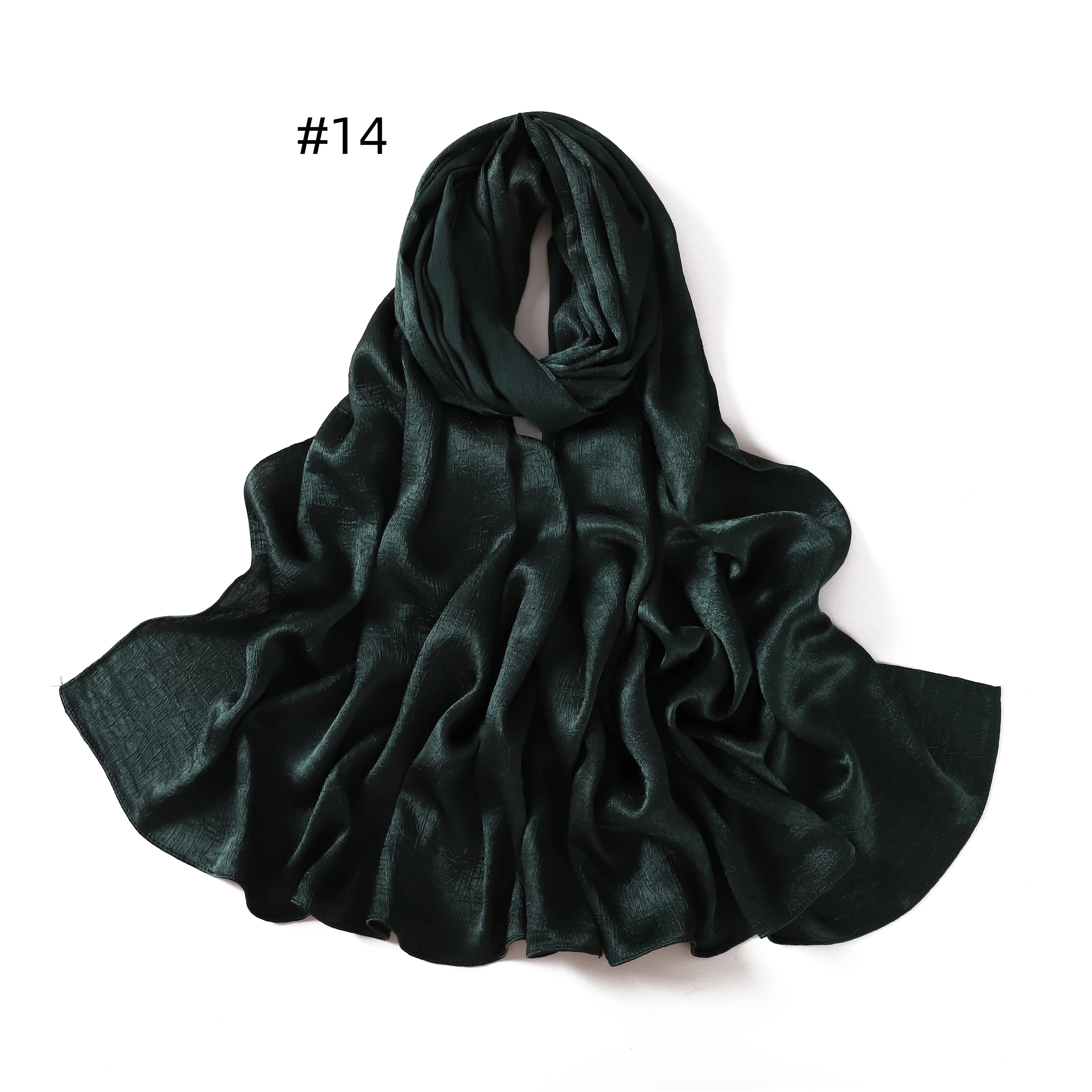 Crepe Silk Satin Solid Color Scarves Luxury Bandana Headband Headscarf Shawl Woman Turban Hijabs Rectangular Scarf for Women