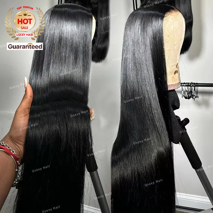 Wholesale 1B Black Color 150% 180% Density Silky Straight Human Hair 13x4 Hd Peruvian Hair Wig Lace Front Wigs for Black Women