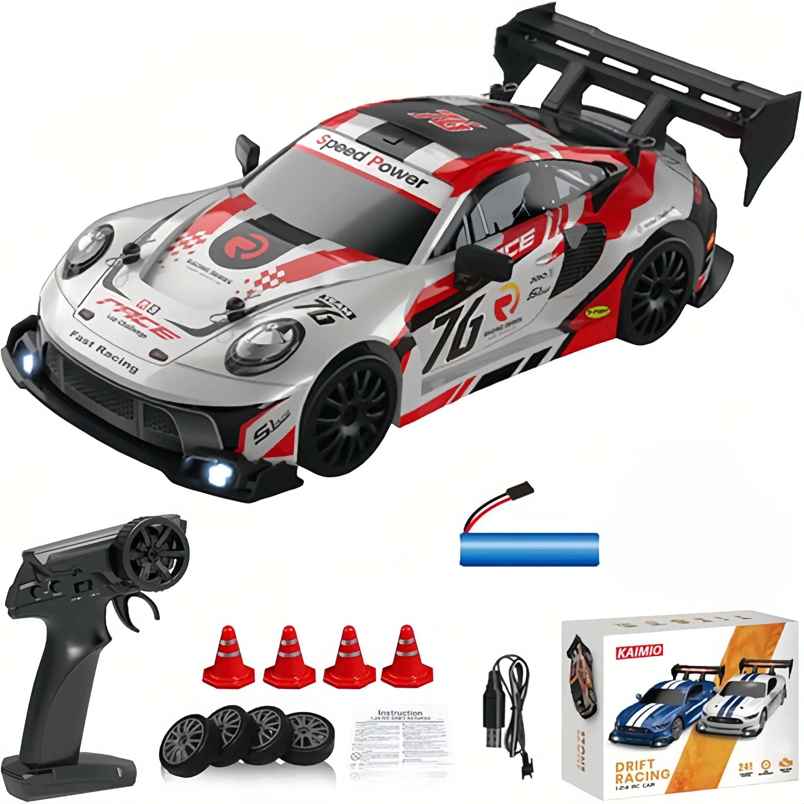 2.4GHZ Mini Remote Control Rc Drift Car 20 KM Rotating Toys for Children Durable Metal Material High Speed Racing 1/24 Scale