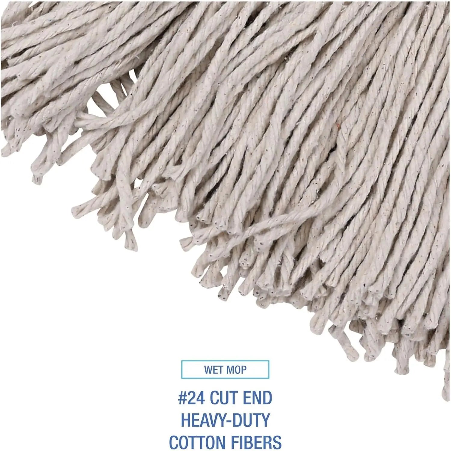 Boardwalk 5324C Cut-End Mop Kits #24 Natural 60-Inch Yellow Handle Rectangle Plastic Basket Sponge Dishwasher Safe House