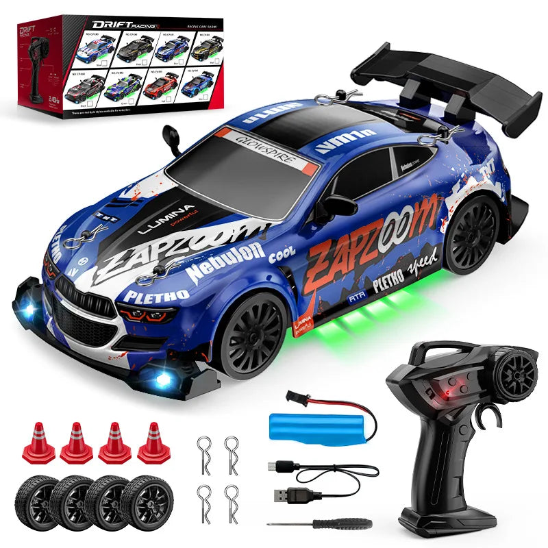 NEW 1/24 Metal Remote Control Drift Car 2.4GHz 4WD High-Speed Sports Model Racing Toy for Boys