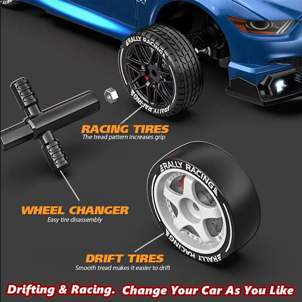 2.4GHZ Mini Remote Control Rc Drift Car 20 KM Rotating Toys for Children Durable Metal Material High Speed Racing 1/24 Scale