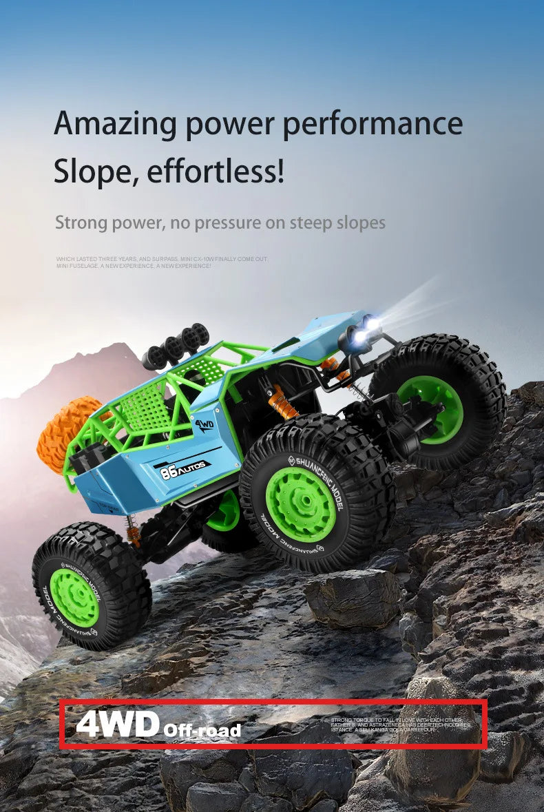 Rc Drift Cars Super Sized 1:8 Alloy Climbing Remote Control Car  Mountain Bigfoot Off-Road Vehicle 4WD Toy Model