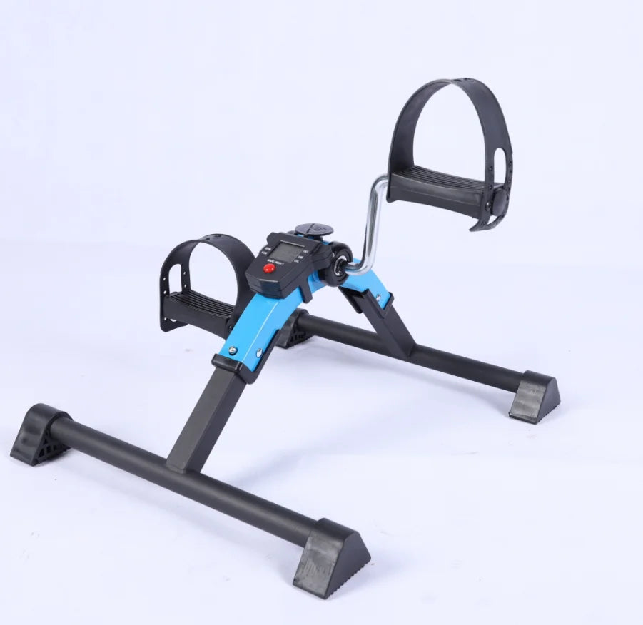 Home Exerciser Mini Cycle Fitness Exercise Bike Mini Bike Hand and Foot Trainer Foldable New Blue