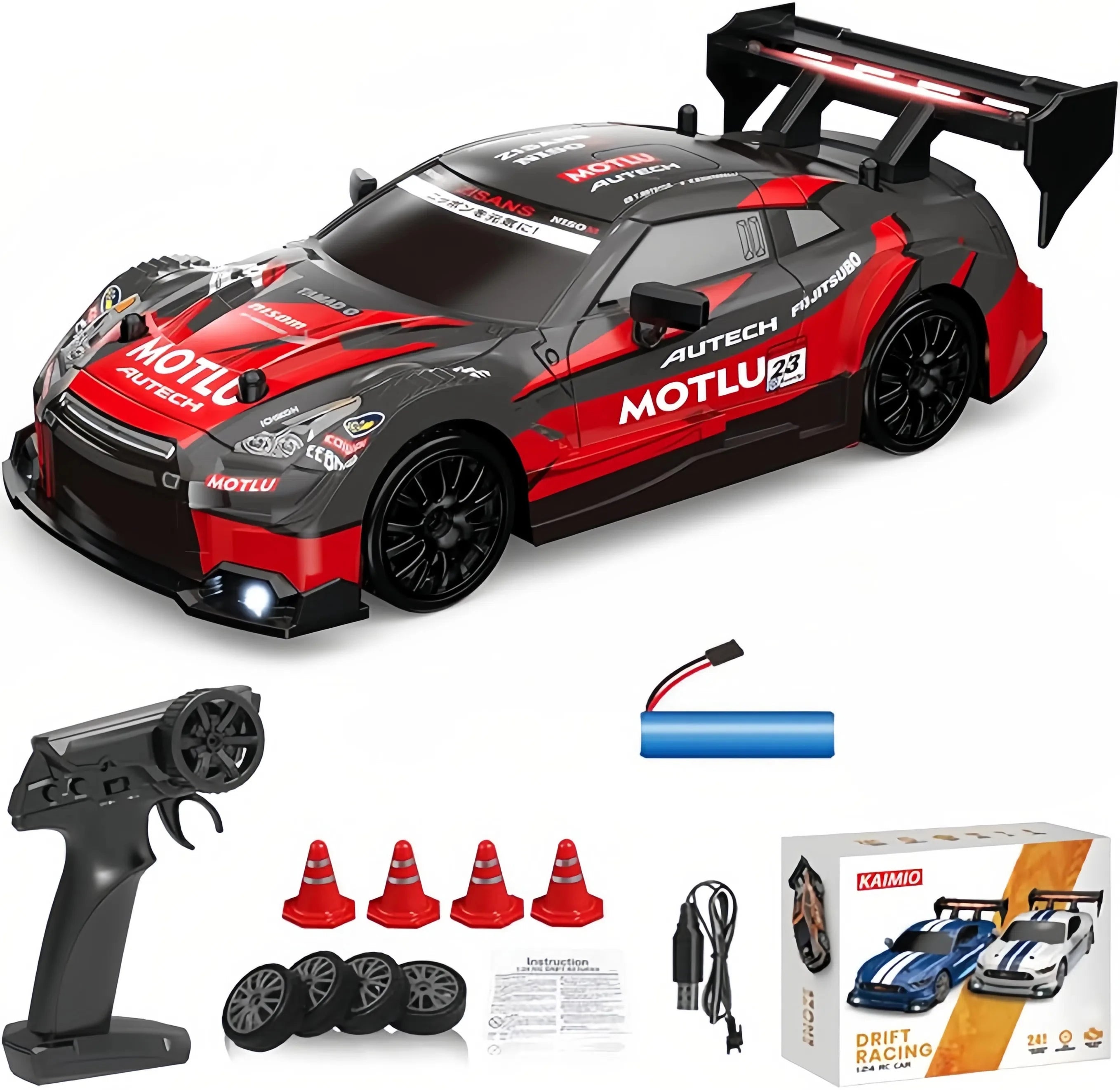 2.4GHZ Mini Remote Control Rc Drift Car 20 KM Rotating Toys for Children Durable Metal Material High Speed Racing 1/24 Scale