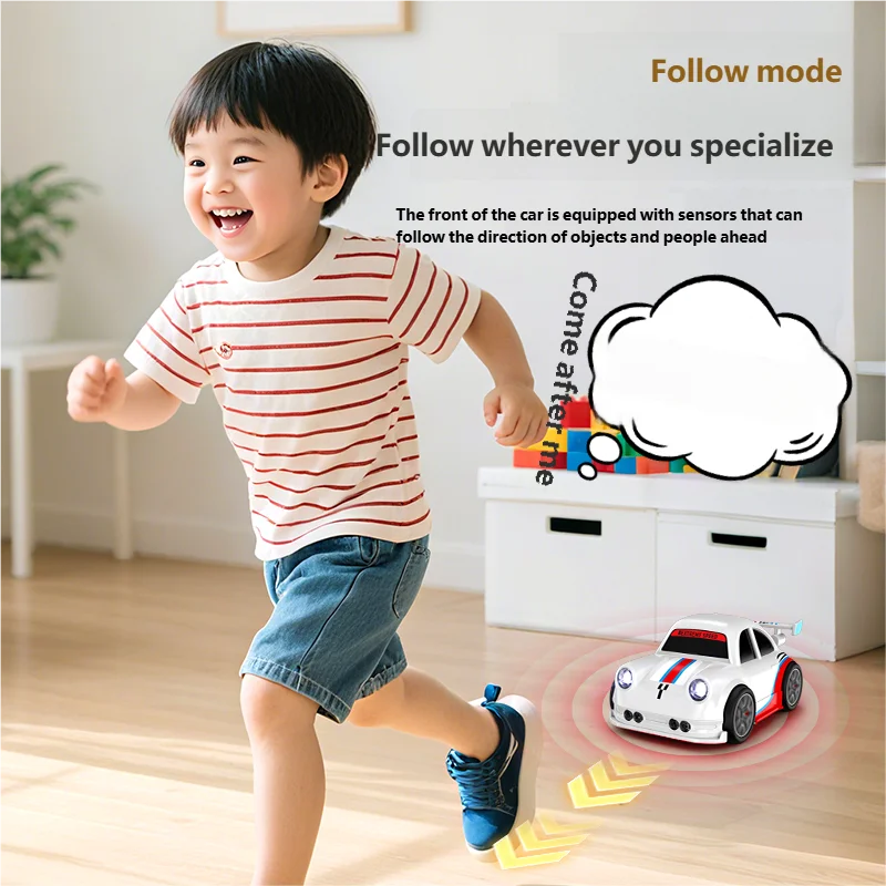 RC Remote Control 4-Channel Electric Indoor-Outdoor Drift Car with Follow Me Feature One-click Automatic Demonstration Speed Toy