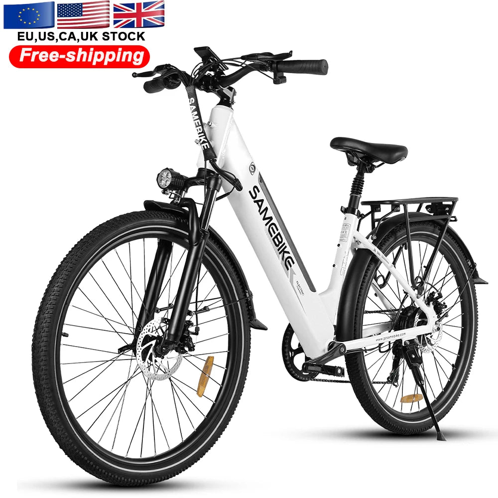 Overseas Warehouse 500W 36V 15Ah Integrated Lithium Battery Moped Style Spoke Rim Electric Hybrid City Bike