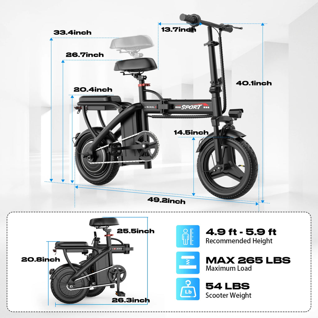 Cheap Electric Folding Bike 48V 500W 14Inch Ebike Electric Bicycle E-Bike Folding Mini Electric City Road Bike Kids Adult