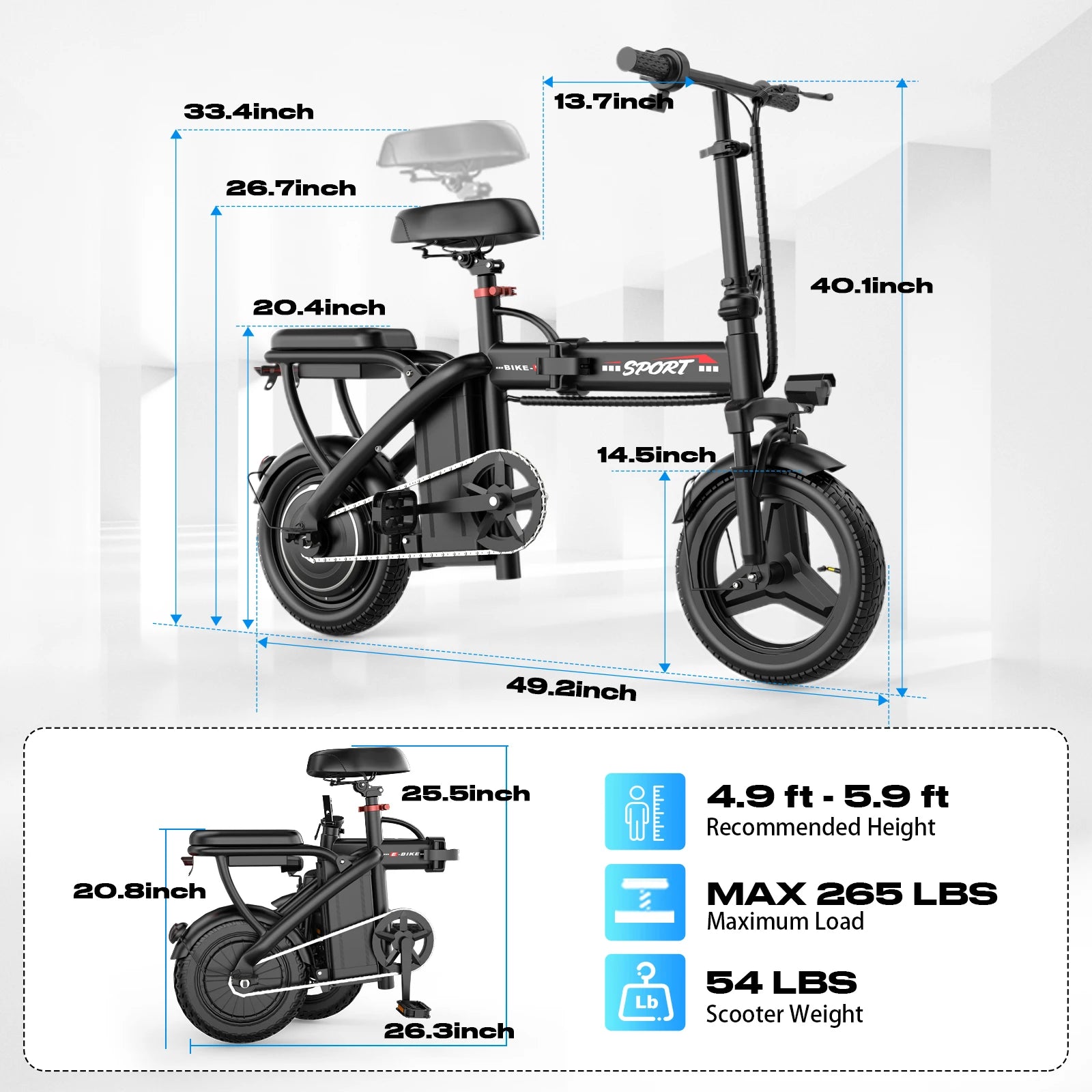 Cheap Electric Folding Bike 48V 500W 14Inch Ebike Electric Bicycle E-Bike Folding Mini Electric City Road Bike Kids Adult