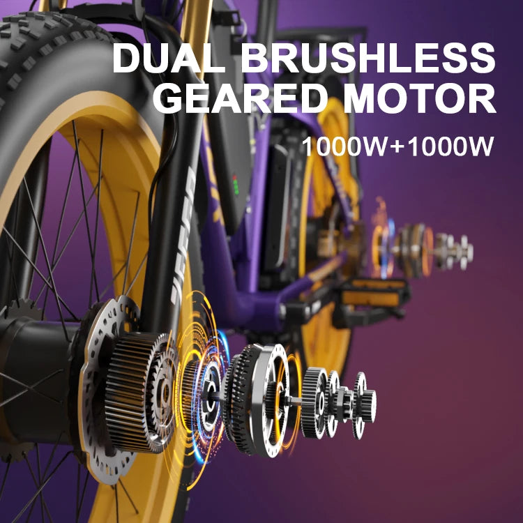 CA Warehouse 2000W Powerful Motor 26 Inch Fat Tire Electric Dirt Bike Electric Mountain Bike Fat Tire Electric Bike