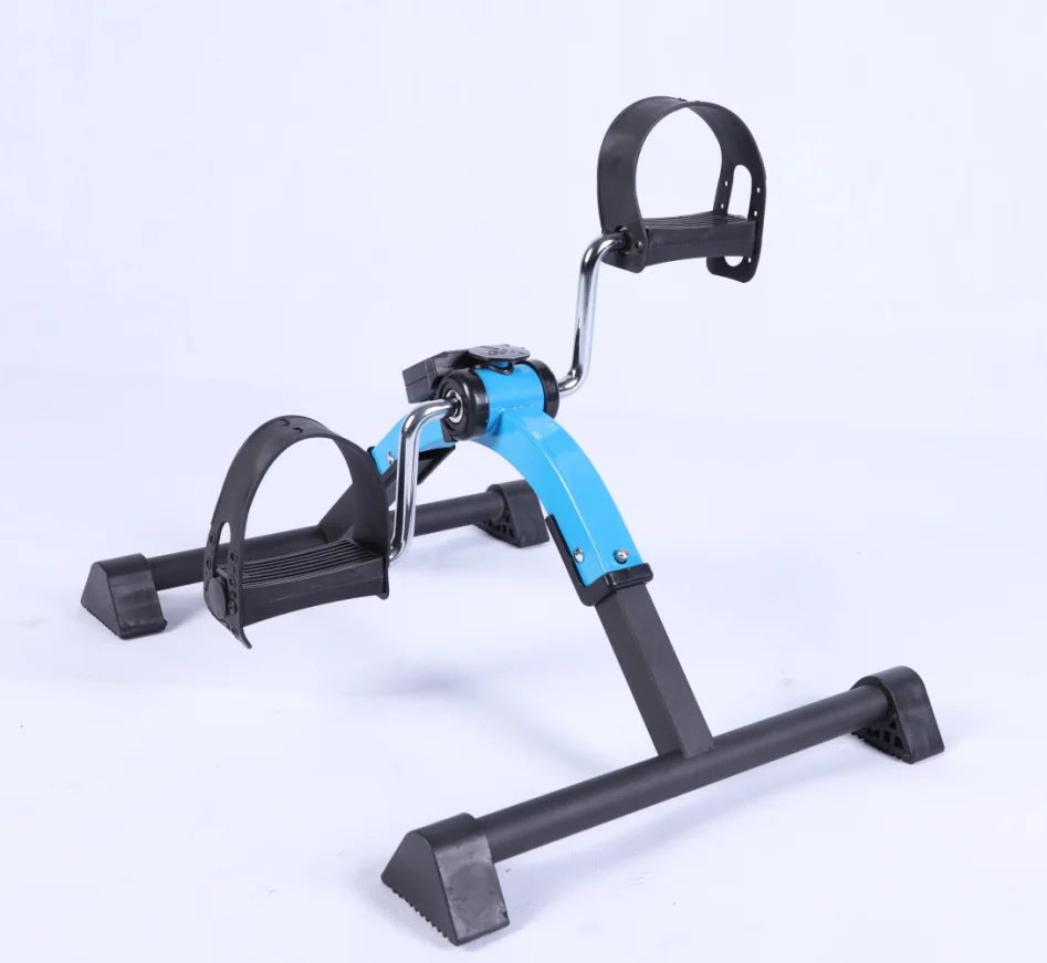 Home Exerciser Mini Cycle Fitness Exercise Bike Mini Bike Hand and Foot Trainer Foldable New Blue