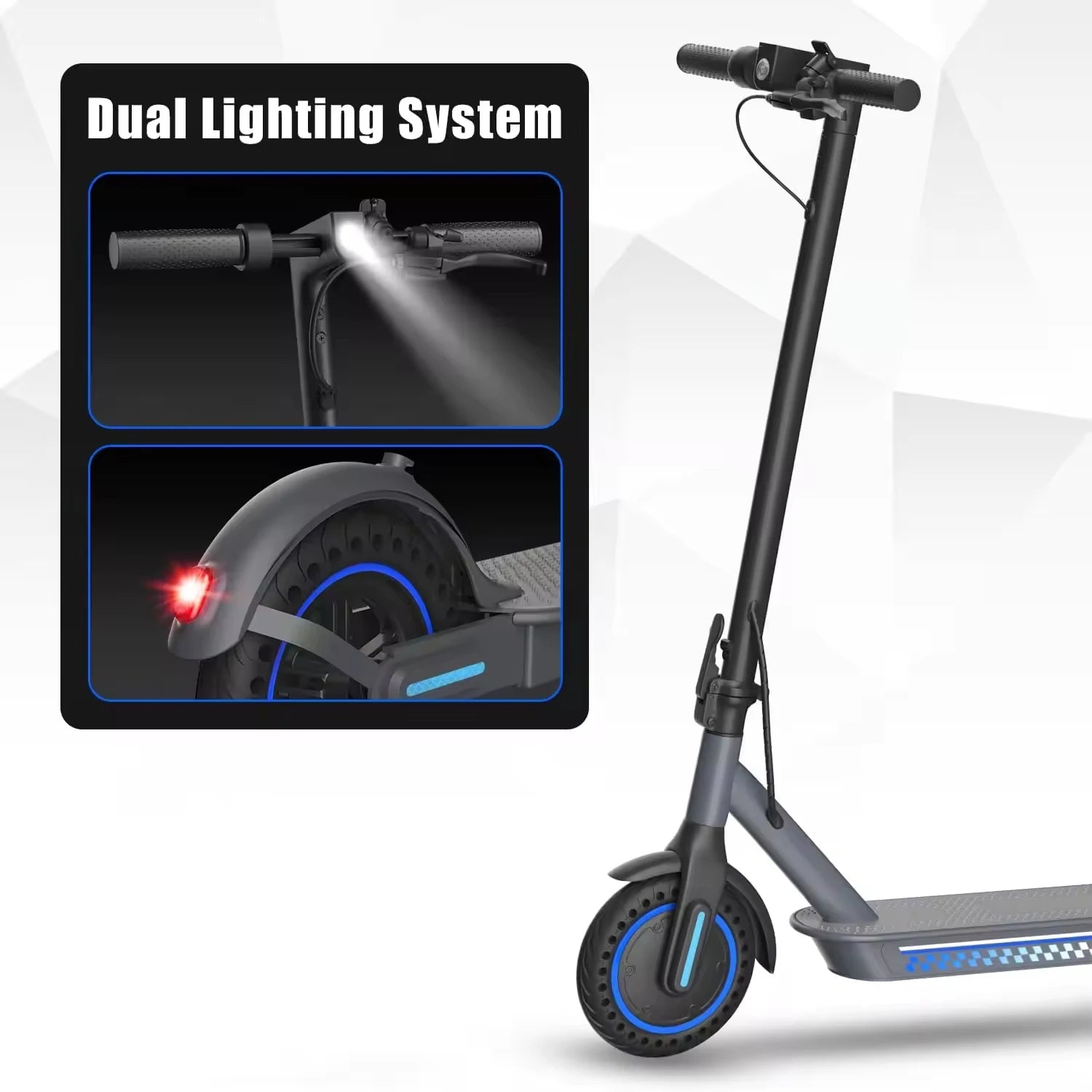 US Stock 350W Motor Aluminum Alloy Frame E Scooter Blue Mobility Moped 30kmh Electric Bike Foldable Scooter With Suspension