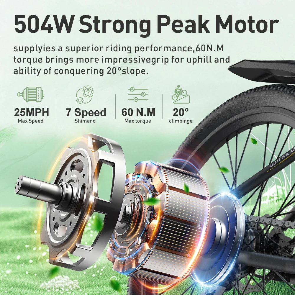Aairsk Free Shipping Fat Tire Bike Electric Bike Cycle 24 Inch Fat Tyre Mountain Ebike 400w Motor Bicycle Electrical Mini Bike