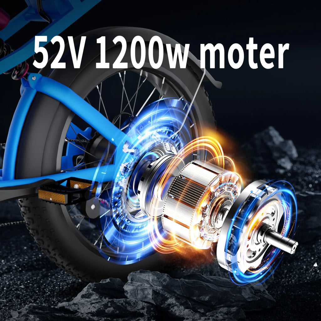 US Warehouse Electric Mountain Bike for Adults 1200w 52V 20ah Lithium Battery Fat Tire E-bike Eletrica Bicicleta Electr Bike