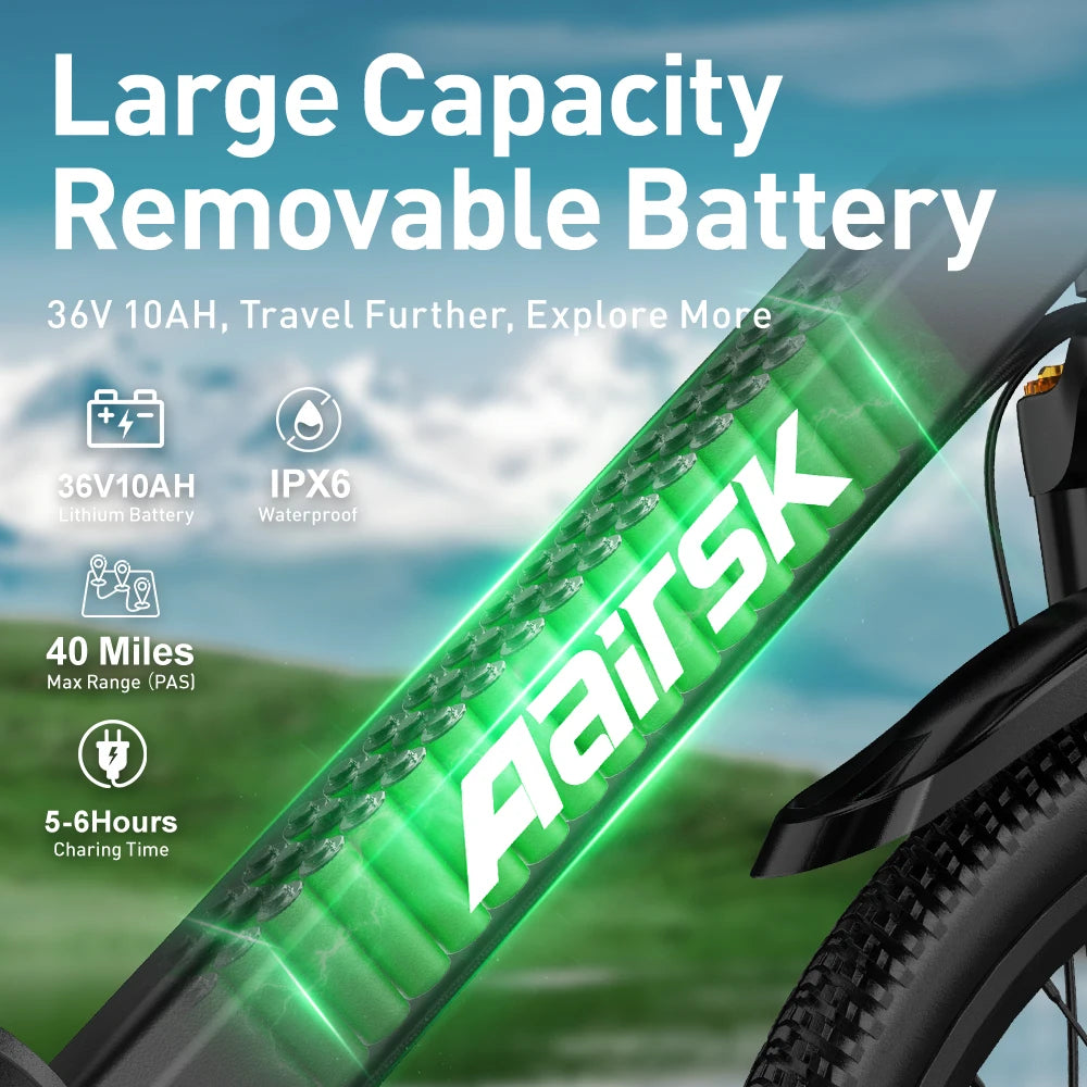 Aairsk Free Shipping Fat Tire Bike Electric Bike Cycle 24 Inch Fat Tyre Mountain Ebike 400w Motor Bicycle Electrical Mini Bike