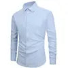 Men's Shirt Solid Color Long Sleeved Men's Shirt Casual Simple Slim Fit Business Fashionable Shirts
