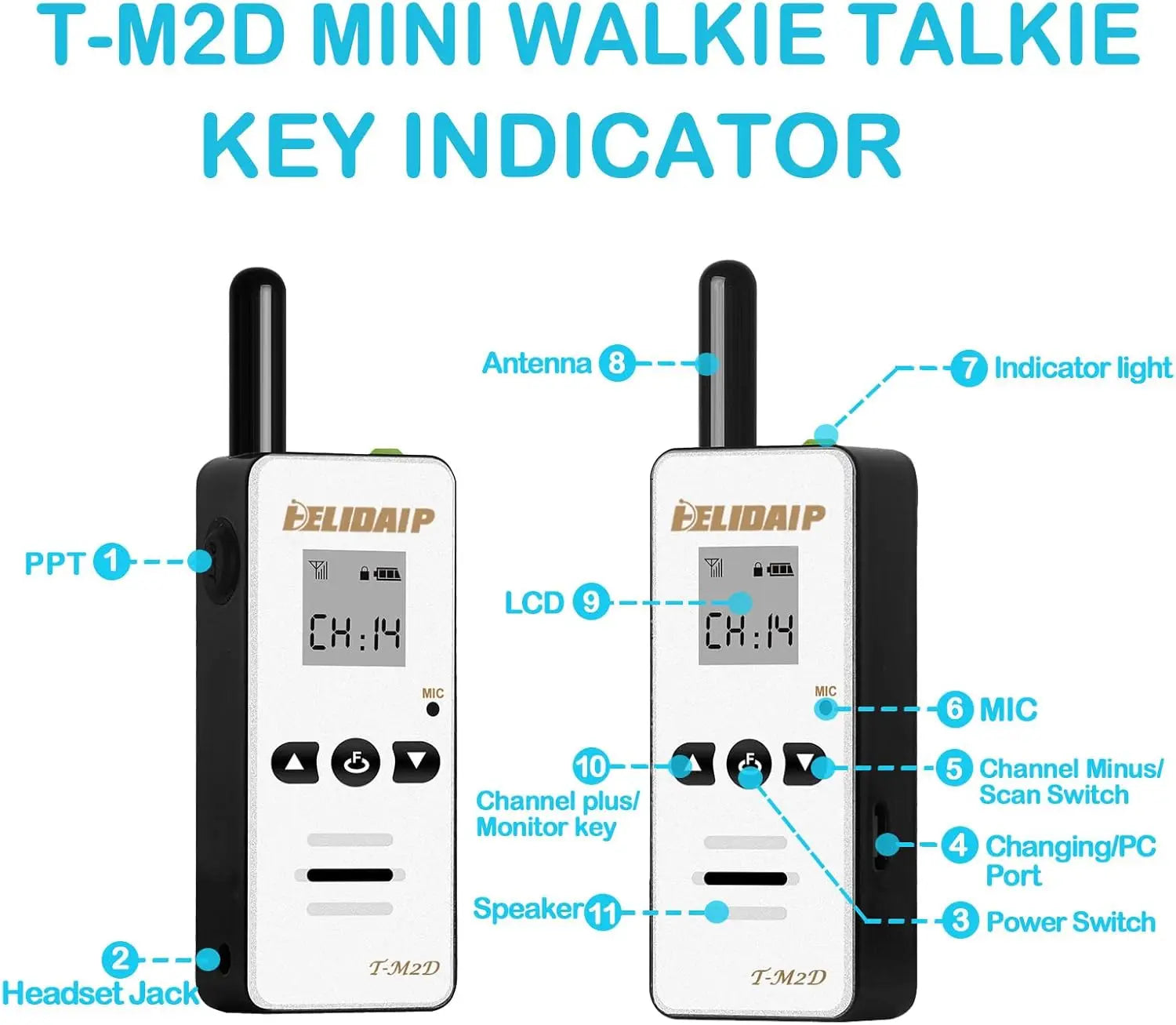 Ham Radio 128 Channels Mini Walkie Talkie Radio for Uhf Handheld Two Way Radio