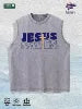 JESUS SAVES Religious Graphic Washed Vest US Warehouse 3 Colors Cotton Tank