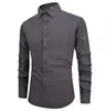 Men's Shirt Solid Color Long Sleeved Men's Shirt Casual Simple Slim Fit Business Fashionable Shirts