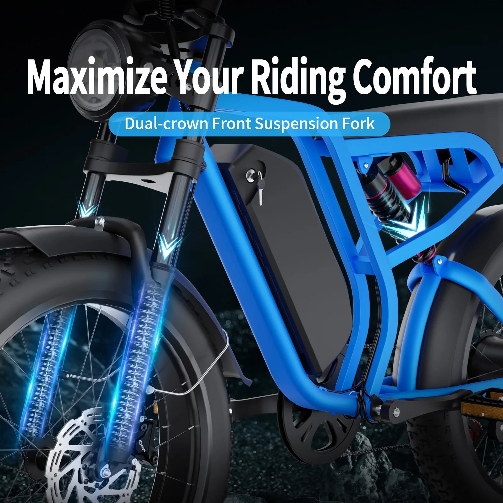 US Warehouse Electric Mountain Bike for Adults 1200w 52V 20ah Lithium Battery Fat Tire E-bike Eletrica Bicicleta Electr Bike