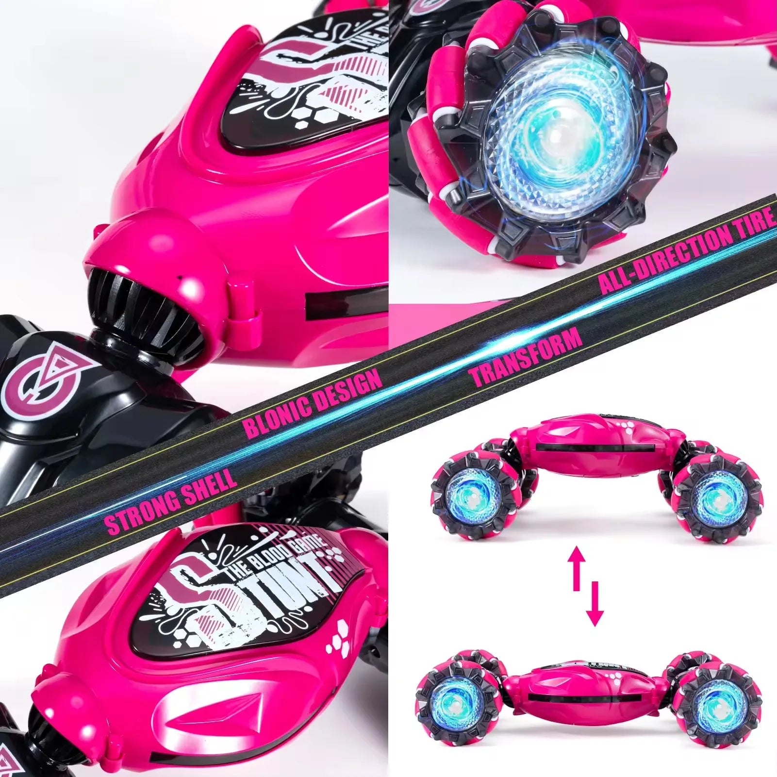 28CM Radio Control Stunt Car with Light and Music Hot Sale RC Drift Car Big RC Twist Car Toys