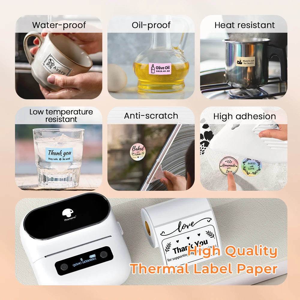 Zodzi M220 Label Printer 75mm Thermal Label Maker for Barcode Address Labeling Mailing File Folder Labels for Phone & PC